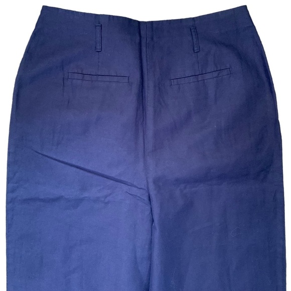 Boden New With Tags Cotton Linen Wide Leg Front Pleated High Rise Pants Size 12R - Picture 4 of 9
